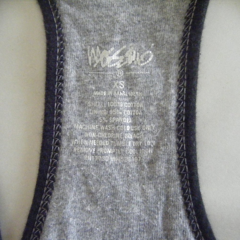 Mossimo Black Ribbed Knit V-Neck Racer Back Tank Extra Small Distressed - Picture 5 of 6